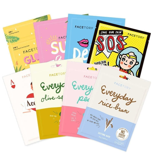 FaceTory Skin Type Sheet Mask Collection (Pack of 8)